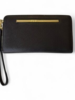 Steve Madden Black Wallet with Gold Accents